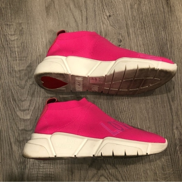 LOVE MOSCHINO Low Top Slip On Sock Sneaker Size 39 - Picture 3 of 11